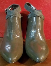 Dark Gray Patent & Suede Ankle Bootie by Calvin Klein, Size 7.5, NWB