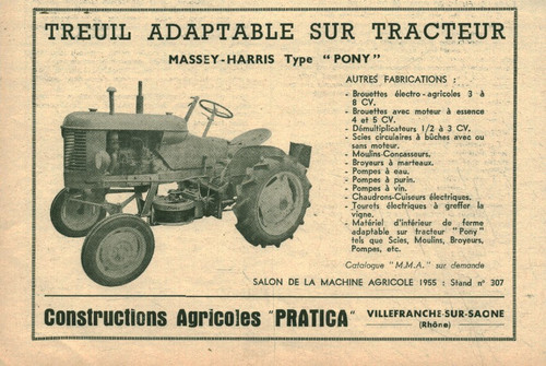 Publicité ancienne treuil