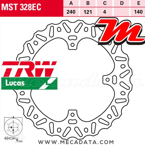 Disque frein arrière trw - disque,