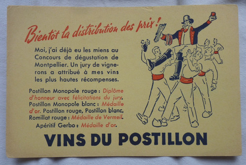 Buvard vins postillon - vins,