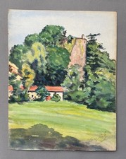 Passavant, Doubs, Aquarelle signée André Chapitel, Paysage, XXe