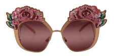 Lunettes Dolce & Gabbana DG2202 Rose Or Brodé De Sequins RRP 1130USD