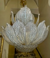 grand lustre Barovier en forme de fleur Murano années 70