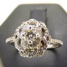 Bague Vintage En Or Blanc