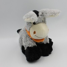 Doudou peluche ane gris noir