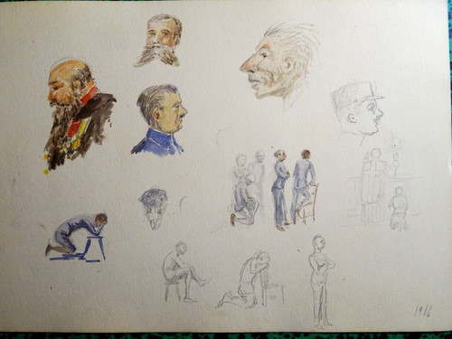 Dessin aquarelle militaire - dessin,