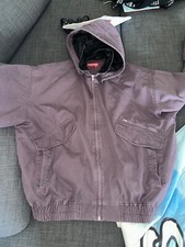 Supreme Leather Collar Utility Jacket Purple 24FW  XL 