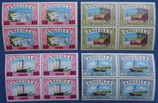 Anguilla neufs, n°16 à 19 bateaux, 1968, N**, en blocs de 4