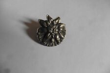 Pin's broche edelweiss en métal argenté - bijou de chapeau tyrolien bavarois