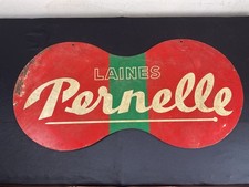 plaque enseigne double face publicité LAINES PERNELLE tole peinte non émaillée