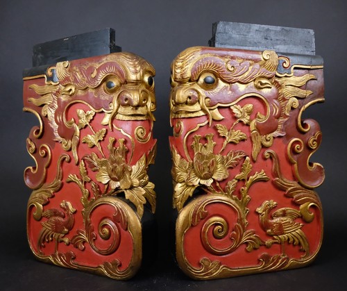 Paire sculptures chinoises - paire,