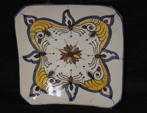 Assiette céramique polychrome