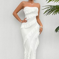 Femme à Volants Maille Robe