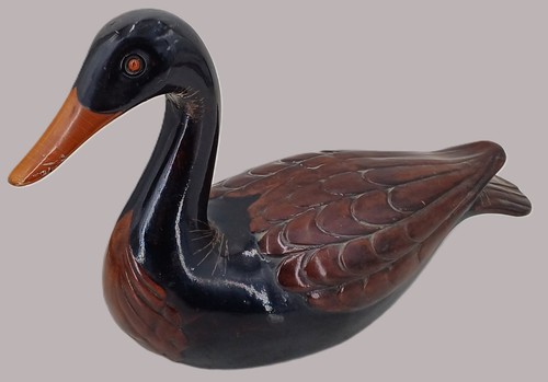 Canard laqué bois sculpté - canard,