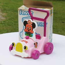 Jouet Favre trotteur Poussy Minnie vintage en boîte Walt Disney Productions