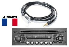 Cable AUXILIAIRE AUX ADAPTATEUR MP3 POUR AUTORADIO PEUGEOT 207 12PIN RD4  france