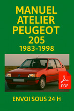 Manuel Atelier Peugeot 205 1983-1998 RTA Revue Technique Français Auto CD PDF
