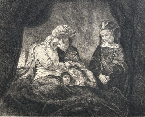 Benediction jacob gravure eau - gravure,