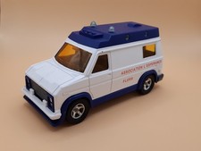 JOUET ANCIEN MAJORETTE SERIE 3000 VAN GMC AMBULANCE PUBLICITAIRE