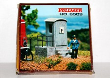 RARE! VOLLMER HO 6509 CABINE TELEPHONIQUE TELEPHONE, DECOR MINIATURE TRAIN NEUF!