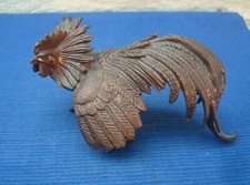 V46 Statuette Zodiaque Chinois COQ Bronze Vintage C 90FM Chinese Zodiac 