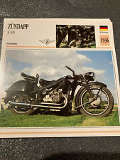 CARTE FICHE MOTO collection ATLAS ZUNDAPP K 500 