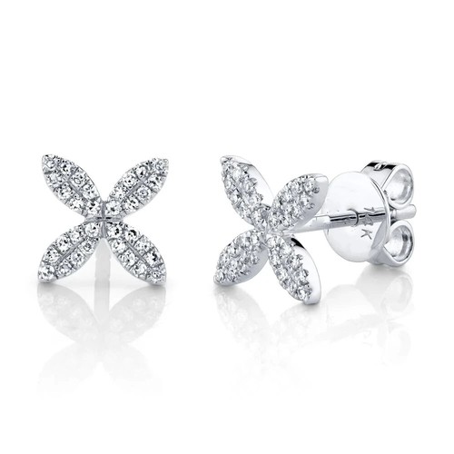 14k blanc diamant - or, fleur