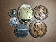 RARE 6 MEDAILLEs De Gaulle Lot