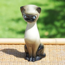 Chat Siamois en céramique vintage 17 cm