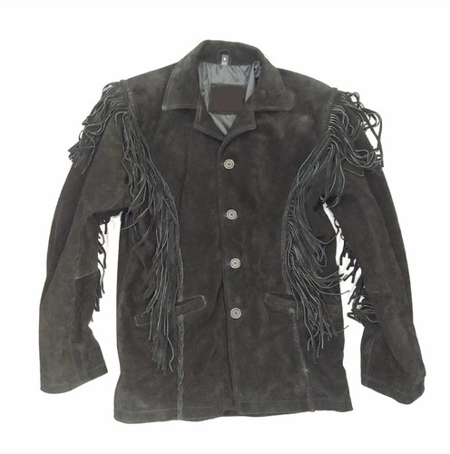 Manteau noir franges - noir,