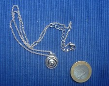 B35 Collier Pendentif Rond Argent Massif Rhodié 925 Lot Bijou Design