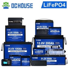 DCHOUSE Batterie Lithium Lifepo4 12V 24V 48V 6AH 12AH 30AH 50AH 100AH 200AH