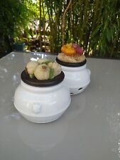 Ensemble Petit Pot Pour L'ail Et Pour L'oignon Décoratif Céramique 