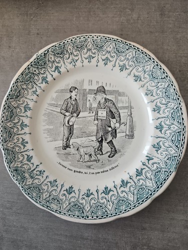 Assiette ancienne humoristique