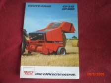 BROCHURE  PUBLICITAIRE  BALERS   DEUTZ   FAHR    GP 510    GP 800
