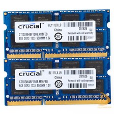 Crucial 2X 8 Go 2Rx8 PC3-10600S DDR3-1333Mhz SODIMM Mémoire portable RAM 1.5V 2*