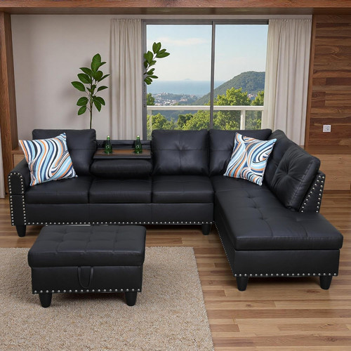 Stylish black shaped - stylish, l-shaped