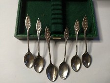 6 cuillères à café moka  en argent Muguet 925 couronne Allemand German sterling