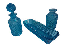 Partie de SERVICE TOILETTE ANCIEN En CRISTAL De BACCARAT Bleu Estampillé Signé