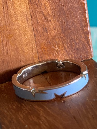 Bague acier anneau bleu - anneau,
