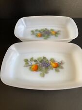 2 raviers Arcopal motifs fruits-vintage