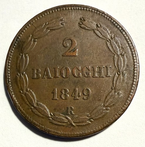 Pièce baiocchi 1849 r - 2,