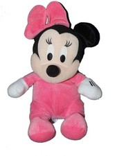 Doudou peluche Minnie bébé pyjama rose Disney PTS SRL noeud 28 cm