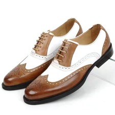 Hommes Oxfords Cordons Brogues Hommes Pointes d'ailes Bureau Décontracté Chaussures en Cuir