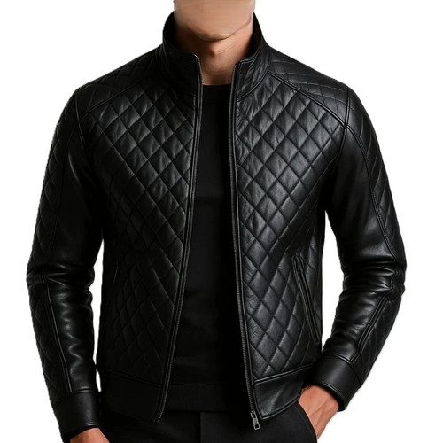 Veste biker chic cuir - en, noir