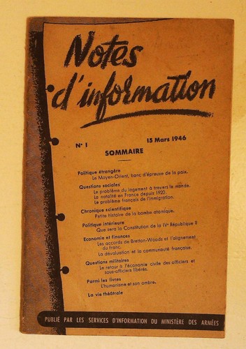 Notes information 1 - d'information, n°1