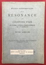 Victor Mahillon Etudes Resonance des Colonnes d'Air 1900