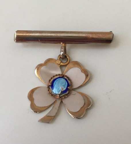 Broche vierge marie trèfle - broche,