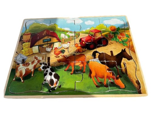 Puzzle bois ferme enfant - puzzle,
