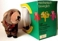 AUTOMATE CARL - OURS BRUN ET BLANC MARCHEUR NEUF + BOÎTE - MADE IN WEST GERMANY